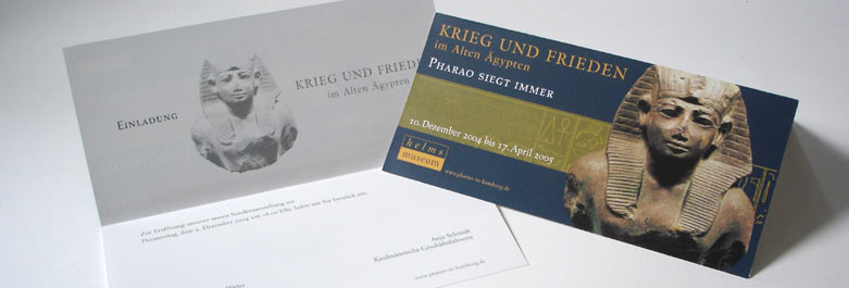 Helms-Museum Ausstellung PHARAO Einladungskarte